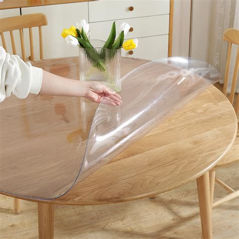 clear tablecloth protector round|round table protector 120cm.